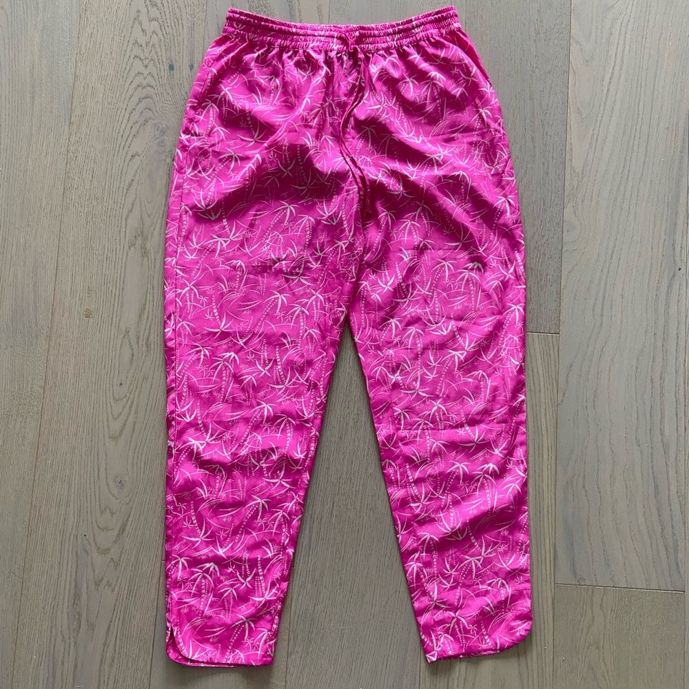 C. Wonder Pink palm tree print lounge pants, small